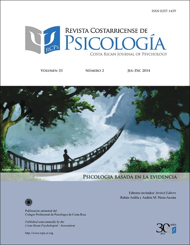 					Ver Vol. 33 Núm. 2 (2014): Revista Costarricense de Psicología (Julio-Diciembre 2014)
				
